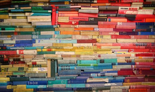 Books in a rainbow of colors